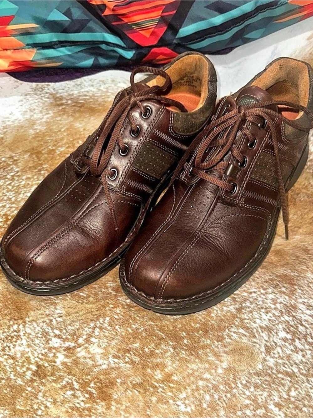 Clarks Unstructured Brown Leather Casual Shoes US 9.5
